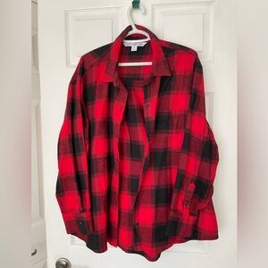 Old Navy Red and Black Plaid Shirt